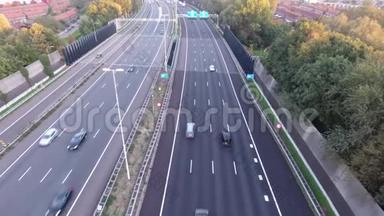 荷兰zwijndrecht市A16高速公路无人机飞机射击